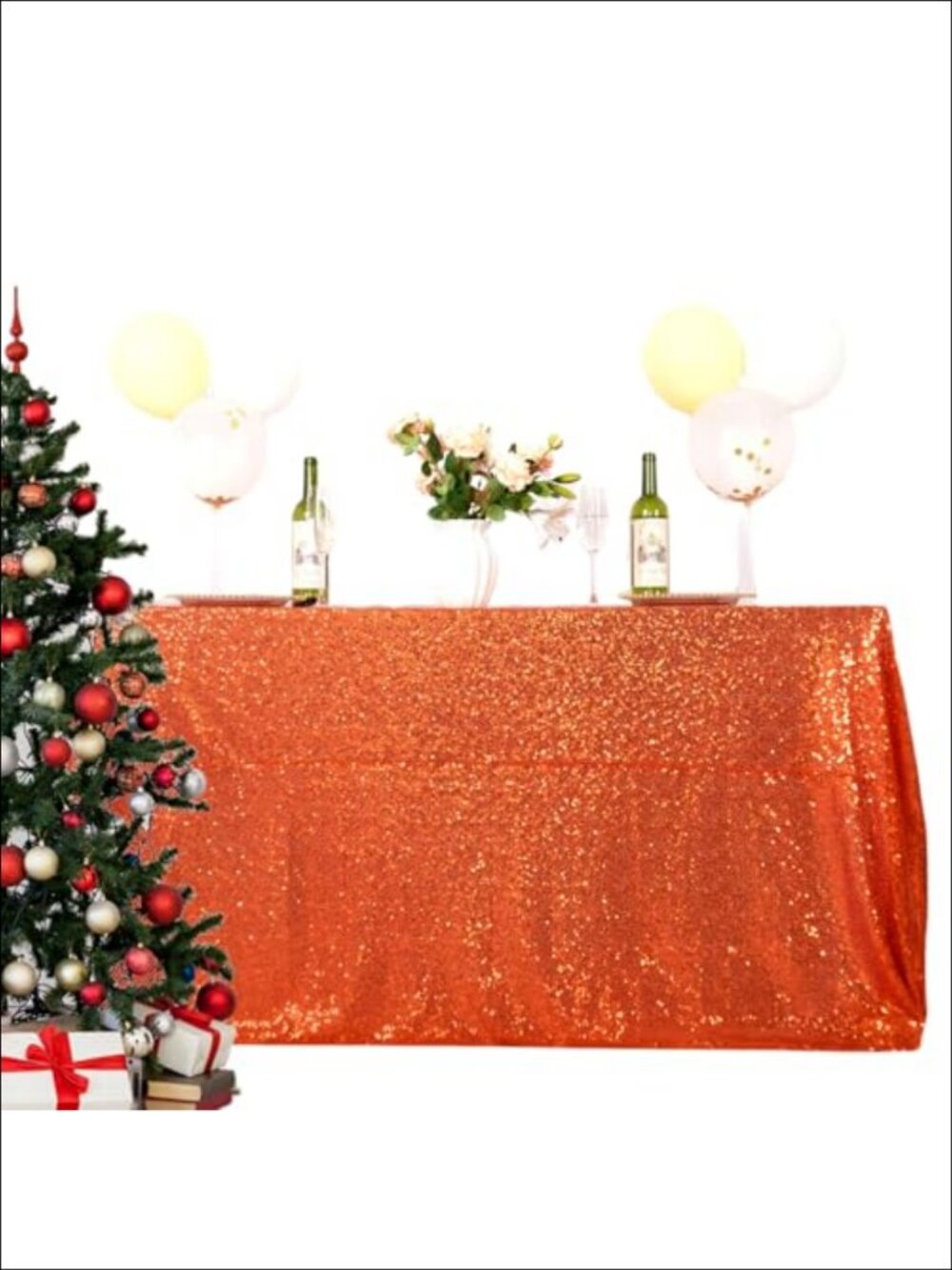 Sequin Tablecloth Rectangular Overlay Party Dining Table Cover